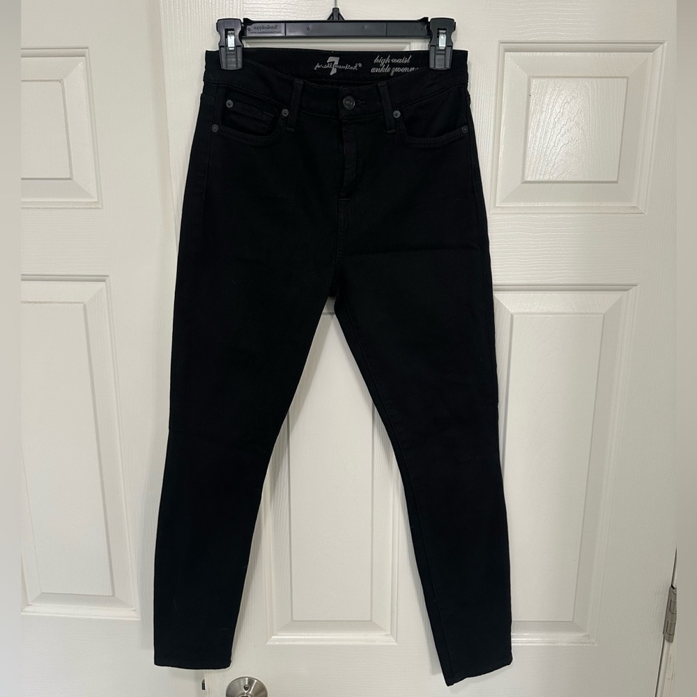 7 For All Mankind Women's High Rise Black Jeans